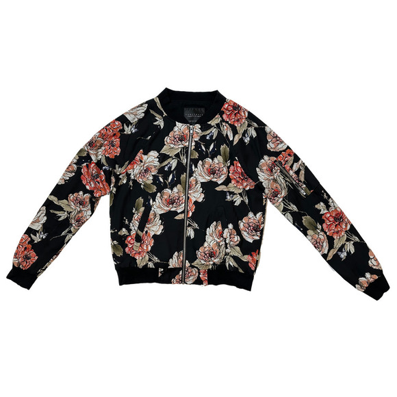 Sanctuary Jackets & Blazers - Sanctuary Anthropologie Floral Zip Front Bomber Jacket size Small